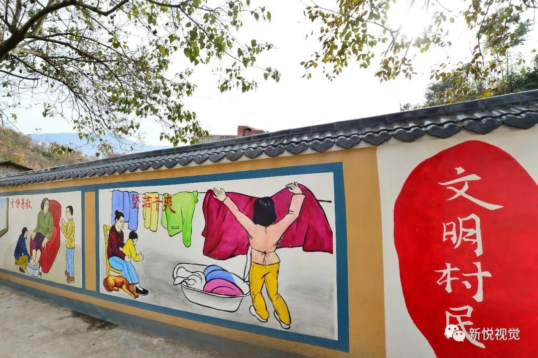 生态移民搬迁前后对比宣传墙画_农村宣传墙_宣传墙
