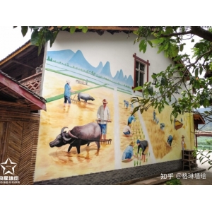 美丽乡村建设墙体彩绘 美丽乡村墙绘如何让淳朴风情变成一个童话小镇